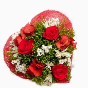 Bouquet Corazón con Rosas Preservadas